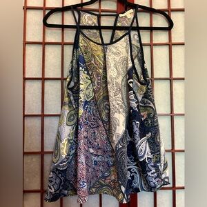 Skies Are Blue Asymmetrical Sleeveless Tank Top in Blue and Purple